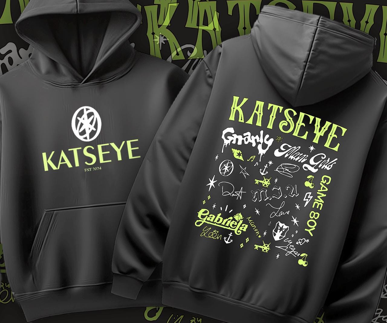 KATSEYE NIEUW Manga Fleece Hoodie Y2K 2025 Nieuwe Koreaanse Meidengroep Mode Sweatshirt Grafische Bedrukking Kleding – koop de beste producten in de online winkel