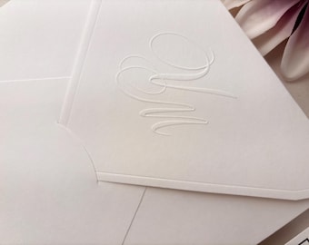Schlichte elegante Hochzeitseinladung, Schwarz & Weiß lädt, Rsvp und Detailkarte, Elfenbein Umschlag