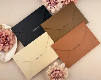 Sobre de lujo, 200 g/m², 12,5 x 18,5 cm (4,9 x 7,2''), 8 opciones de color diferentes, sobre para invitación de boda, papel artesanal personalizado.