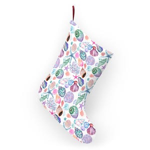 The Seashell Edit Seashell Christmas Stocking Nautical Holiday Decor Coastal Home Marine Theme Beachy Christmas Unique Gifts