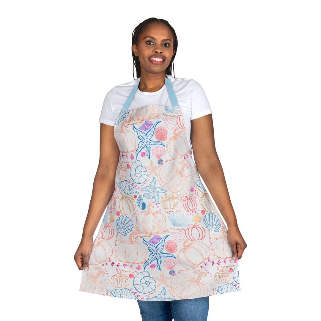 Shell Apron Pumpkin Cove Collection Coastal Apron Coastal Cooking Gift Nautical ...