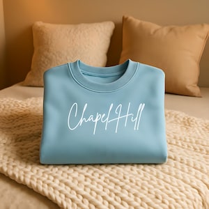 Embroidered UNC Carolina Blue Sweatshirt College Apparel, University Gear North Carolina Tarheels Sweatshirt, University Team Clothing