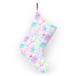ShellBright Collection Coastal Christmas Stockings Beach Holiday Decor Seasonal Home Nautical Holiday Gifts Shell Coastal Festive Stockings