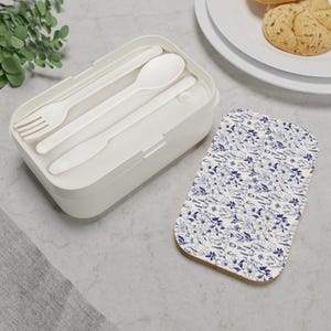 Elegant Floral Bento Lunch Box Eco-Friendly Meal Prep Container Perfect for Work School Lunch Picnic Set Summer Outings Gift for Foodies