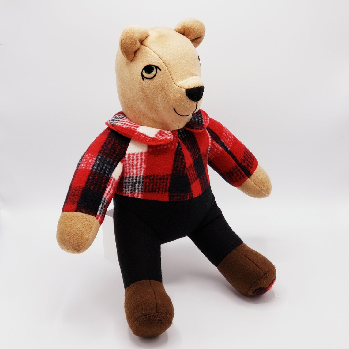 teddy bear plaid shirt