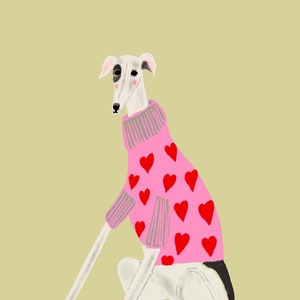 Greyhound Dog Art Print Illustration image 3