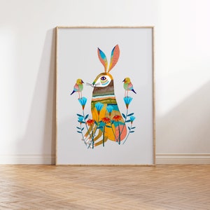 Hare Art Print Illustration Decor