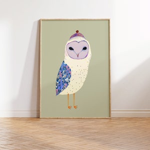 Barn Owl Art Print Decor image 1