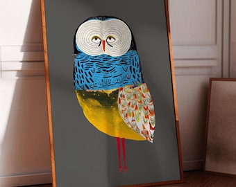 Enchanting Owl Art Print, Whimsical Home Decor, Gift For Her, Kitchen, Bedroom, Living Room, Entry way, House Warming, Birthday Gifts