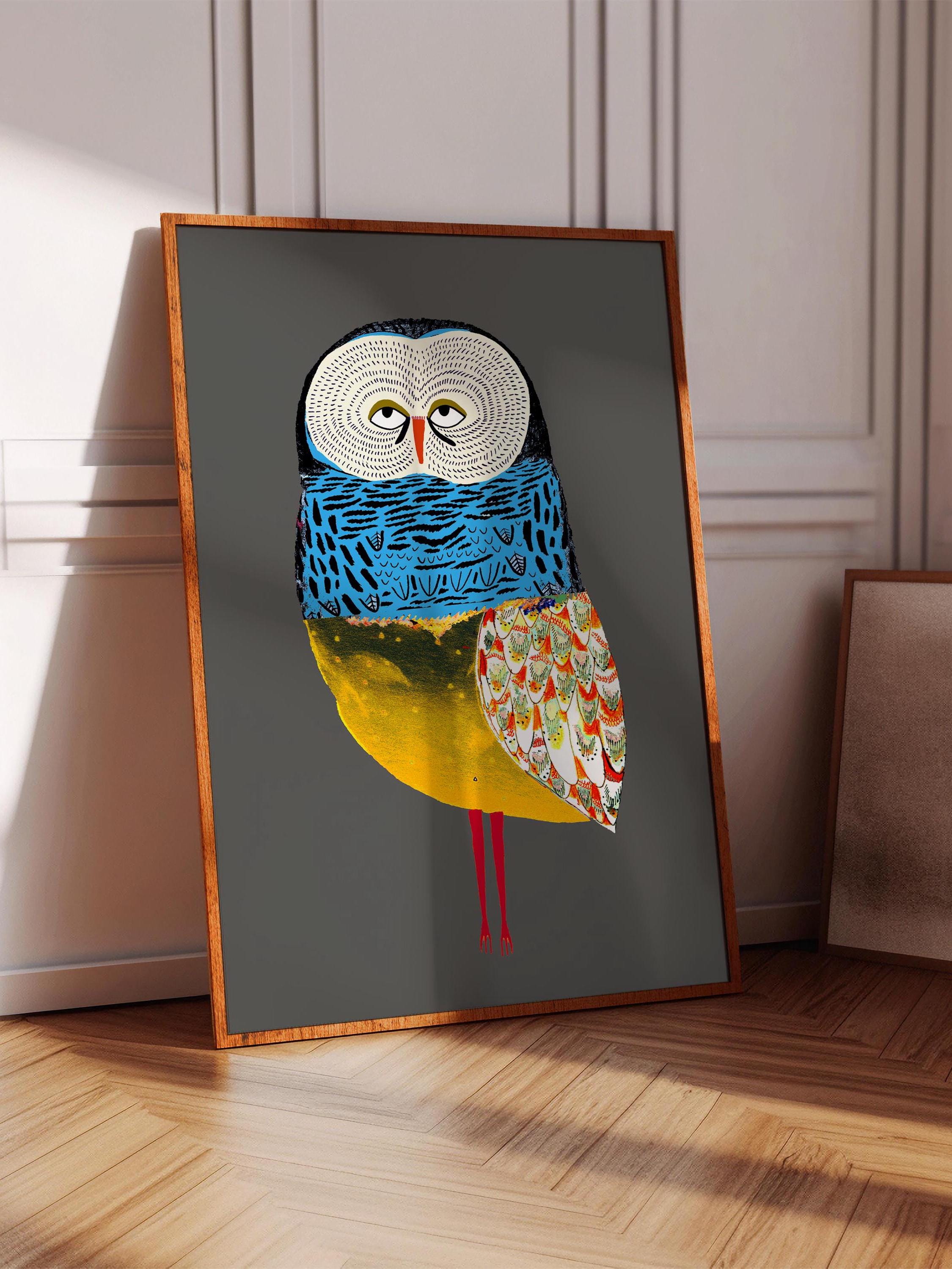 Enchanting Owl Art Print, Whimsical Home Decor, Gift For Her, Bedroom, Kitchen, Living Room, Office,