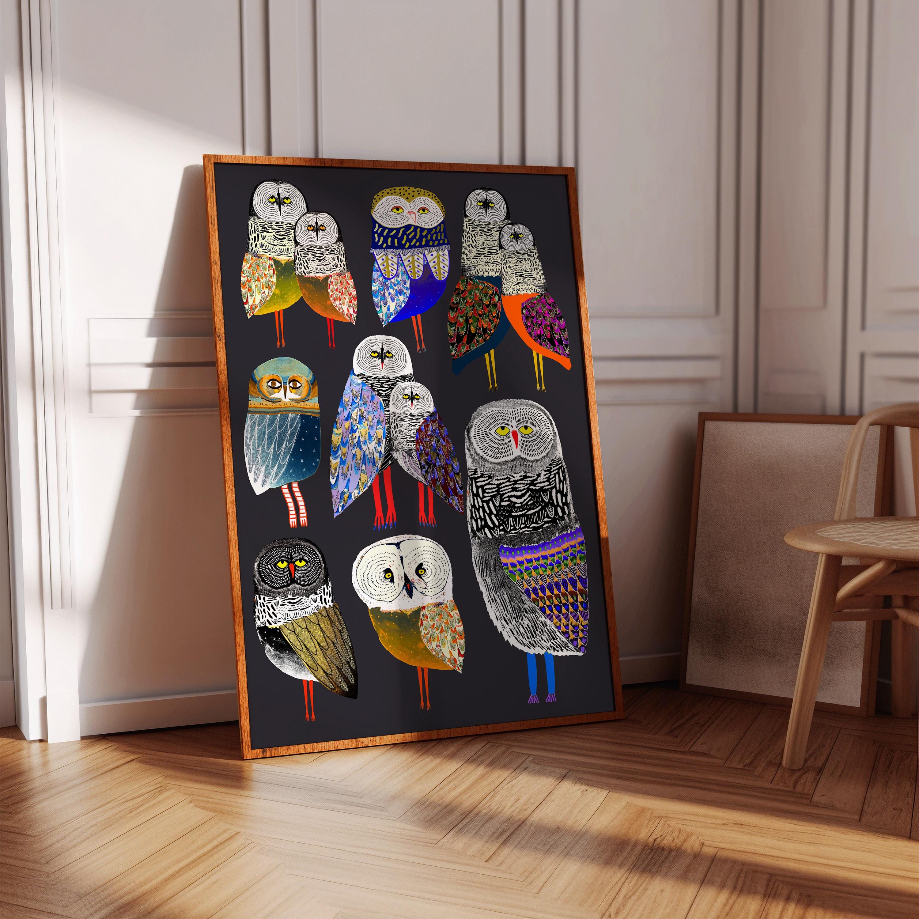 Magical Owls Art Print, Whimsical Home Decor, Fall/Autumn Wall Decoration, Kitchen & Dining, Hou