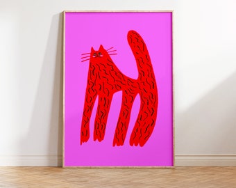 Fabulous Red Cat Art Print