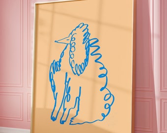 Impression d'art caniche simple - impression de chien pour la décoration intérieure - Illustration - décoration murale - cadeau pour elle - art numérique - chien abstrait - Cool - art