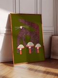 Mushroom Cat Art Print, Unique Home Decor, Whimsical Illustration, For Bedroom, Kitchen/Dining Area, Living Room, House Warming, Christmas