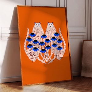 Cheetah and Daisies Art Print: Home Decor For Her Bedroom, Living Room, Kitchen, Dining, Housewarming, Birthday Gift, Christmas