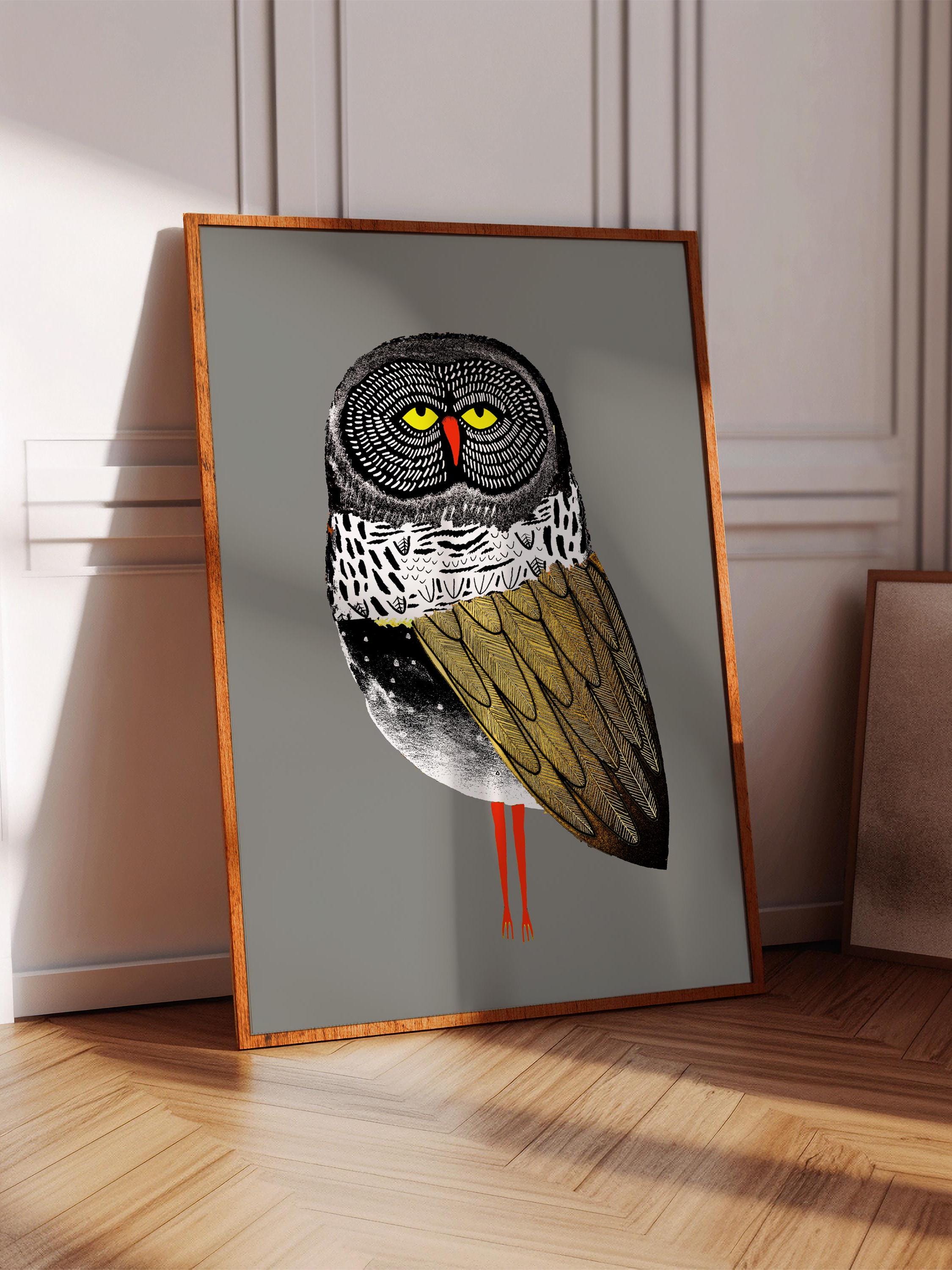 Wise Owl Art Print, Whimsical Home Decor, Gift For Her, Kitchen, Bedroom, Bathroom, Living Room, Ent