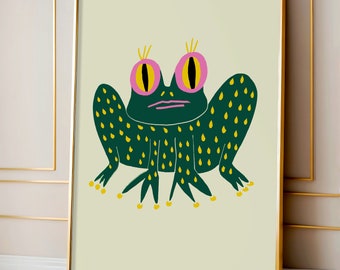 Trendy Frog Wall Art Print