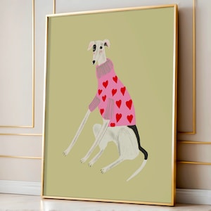 Greyhound Dog Art Print Illustration image 1