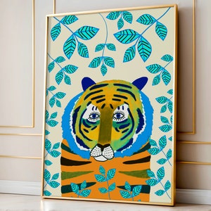Tiger Wall Decor Art Print For The Nursery, Kids Rooms and Home - Entry way Living Room - Bedroom - kitchen - House Warming Decoration