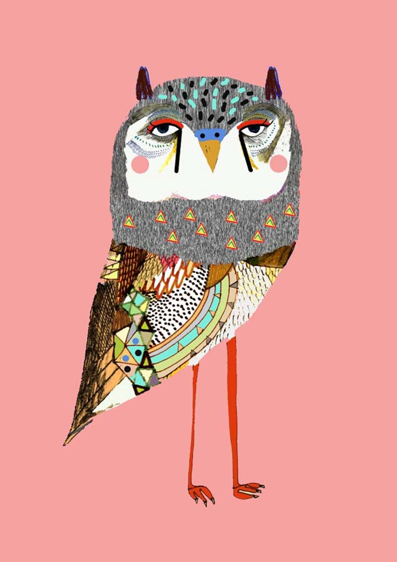 Prettiest Owl. Girl Nursery Decor Wall Art Print. Etsy