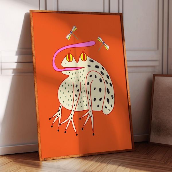 Fab Frog Art Print, Home Decor, Bright Wall Decoration, Housewarming, Illustration, Birthday Gift, Kitchen & Living Room