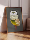 Golden Owl Art Print, Whimsical Home Decor, Gift For Her, Kitchen, Bedroom, Bathroom, Living Room, Entry way, House Warming, Birthday Gifts