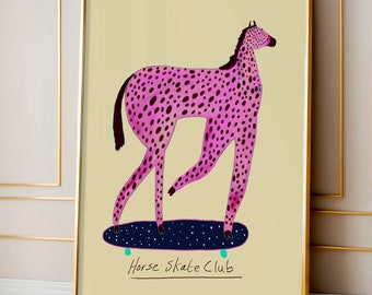 Horse Skate Club Art Print