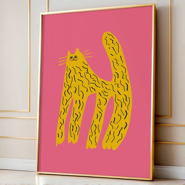 Cat Art Print for Nursery, Kids and Home Decor