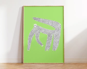 Dotted Dream Cat. Home Decor - Art Print - Cat Illustration.