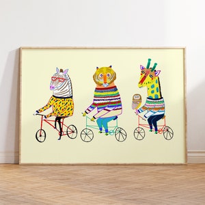 Cute Cycling Animal Print