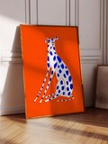 Bright Greyhound Art Print, Dog Home Decor, Wall Decoration For Kitchen, Bedroom, Living Room, Office, House Warming Gift, Illustration, Red