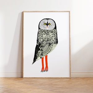 Great Grey Owl Art Print Home Decor image 2