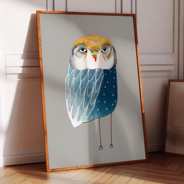 Lucky Owl, Art Print, Home Decor, Whimsical Wall Art, Gift For Housewarming, Kitchen & Dining, Birthday