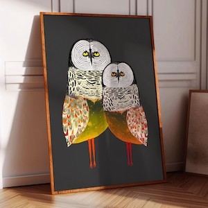 Eulen, ein magischer Eulen-Druck, für Sie, Küche, Wohnzimmer, Schlafzimmer, Eingangsbereich, Einweihungsparty, Geschenke, Muttertagsgeschenk,