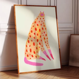 Spotted Cat Art Print: Whimsical Home Decor Illustration