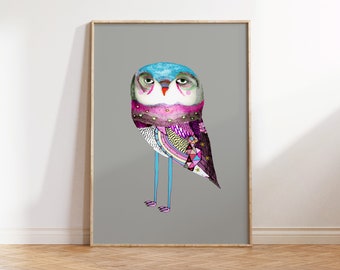 Owl Art Print Home Decor