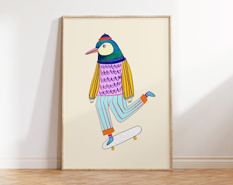 Penguin Art Print Illustration