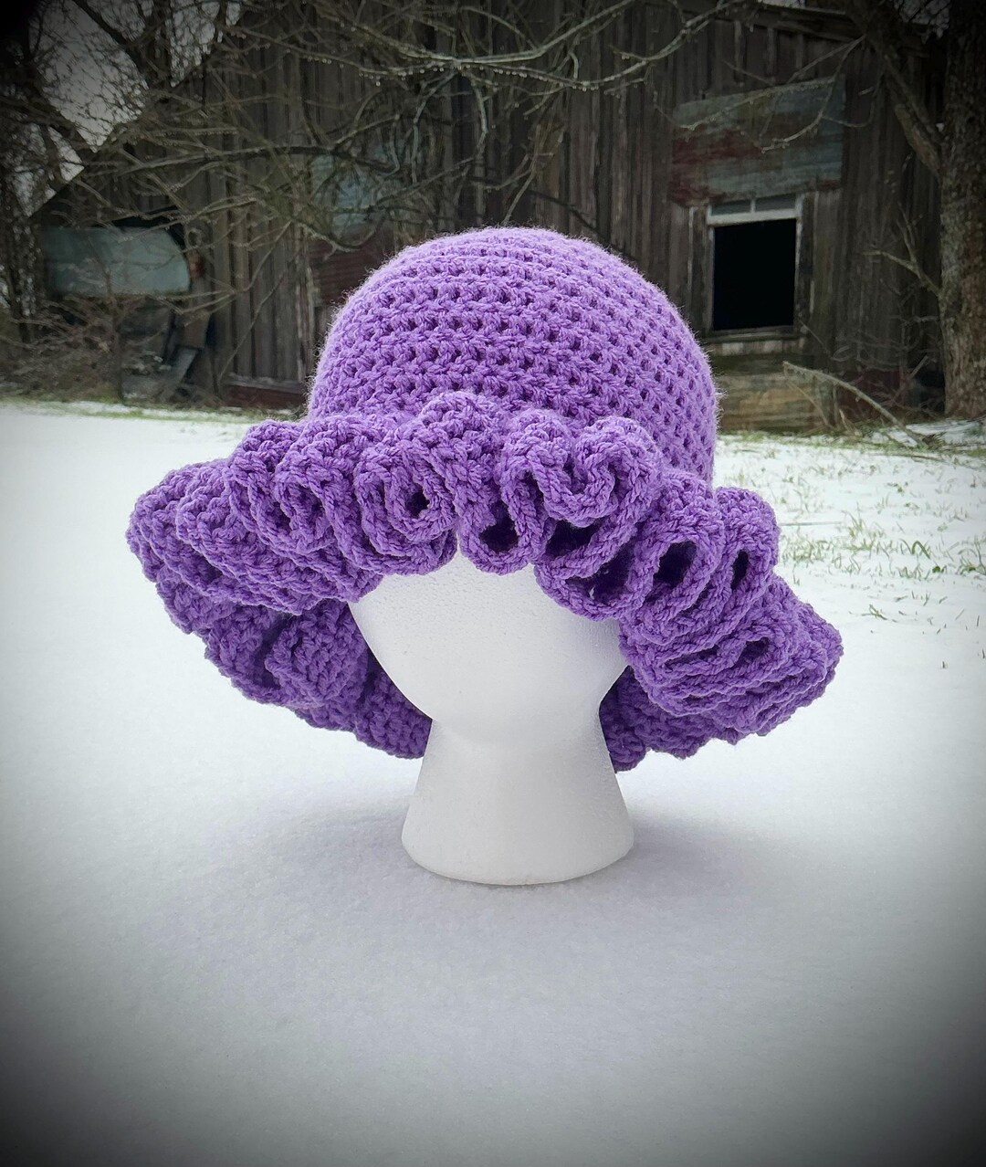 Handmade Crocheted Ruffle Hat - Etsy