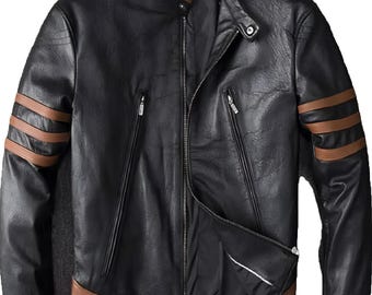 Giacca da motociclista in pelle di Wolverine: stile X-Men Logan