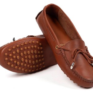 Womens handmade leather moccasins with orthopedic sole