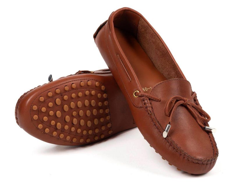Womens handmade leather moccasins with orthopedic sole