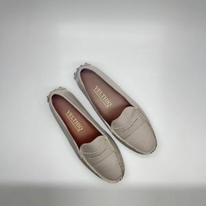 Stylish dark taupe flats with cushioned insole