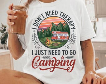 Vintage Camper Camping PNG, Retro RV Adventure Graphic (Digital Download)