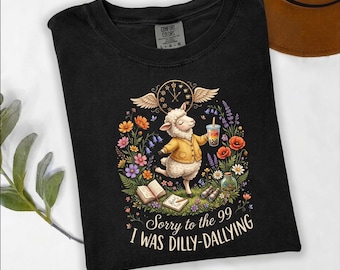 Funny Sheep Sublimation Design | Dilly Dallying Lamb Graphic (Digital Download)