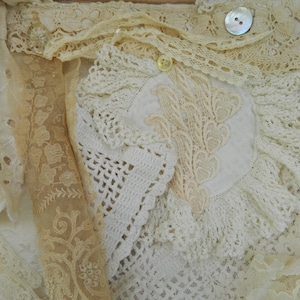 Layered Lace Shoulder Bag Shabby Lace Purse Handmade Fabric bag Free Shipping