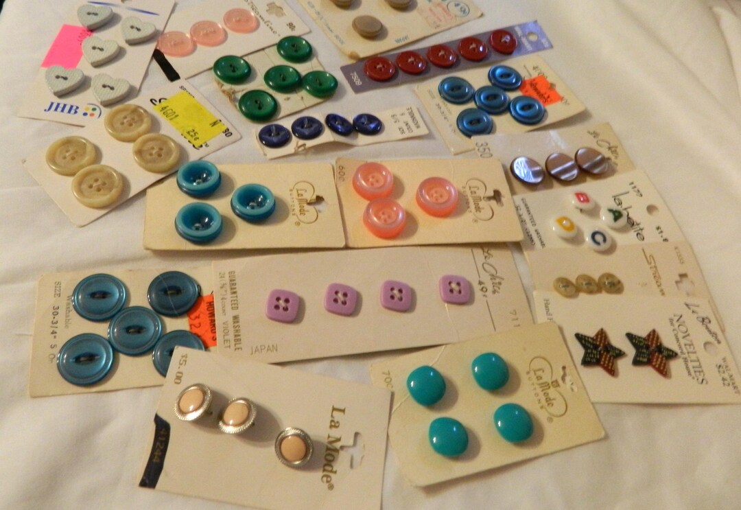 18 Vintage Button Cards - Etsy