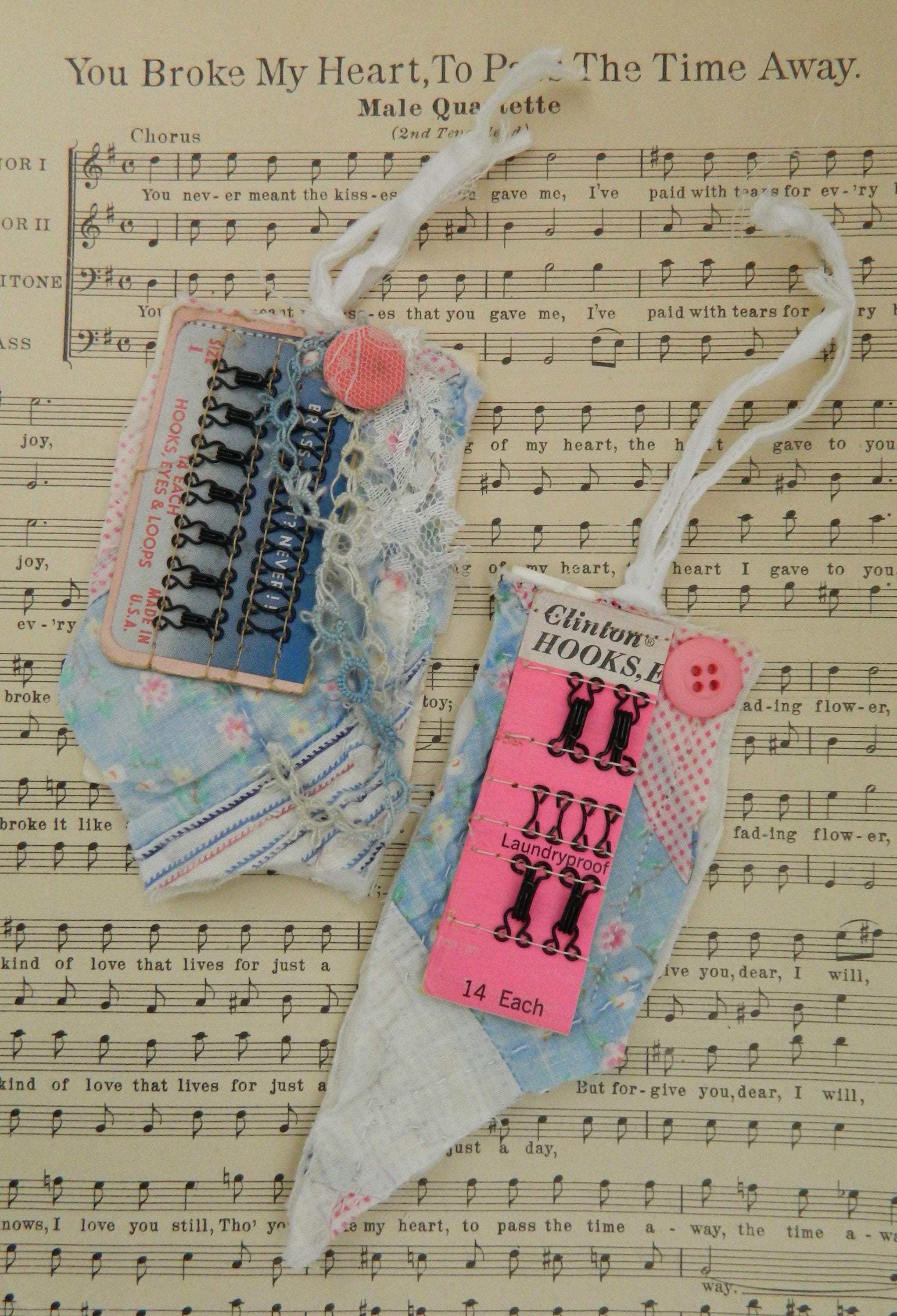 Embellished Junk Journal Tags: Vintage Button Card Paper Tags Set - Etsy