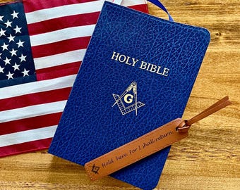 Masonic leather bookmark, engraved leather, personalized keepsakes, and gifts