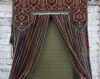 Afghaans jalar-tapijt van 3'4 x 7'9 ft, handgeweven Turkmeense traditionele vintage jalar, jalar-tapijt voor deur, wandkleed, kerstcadeautapijt