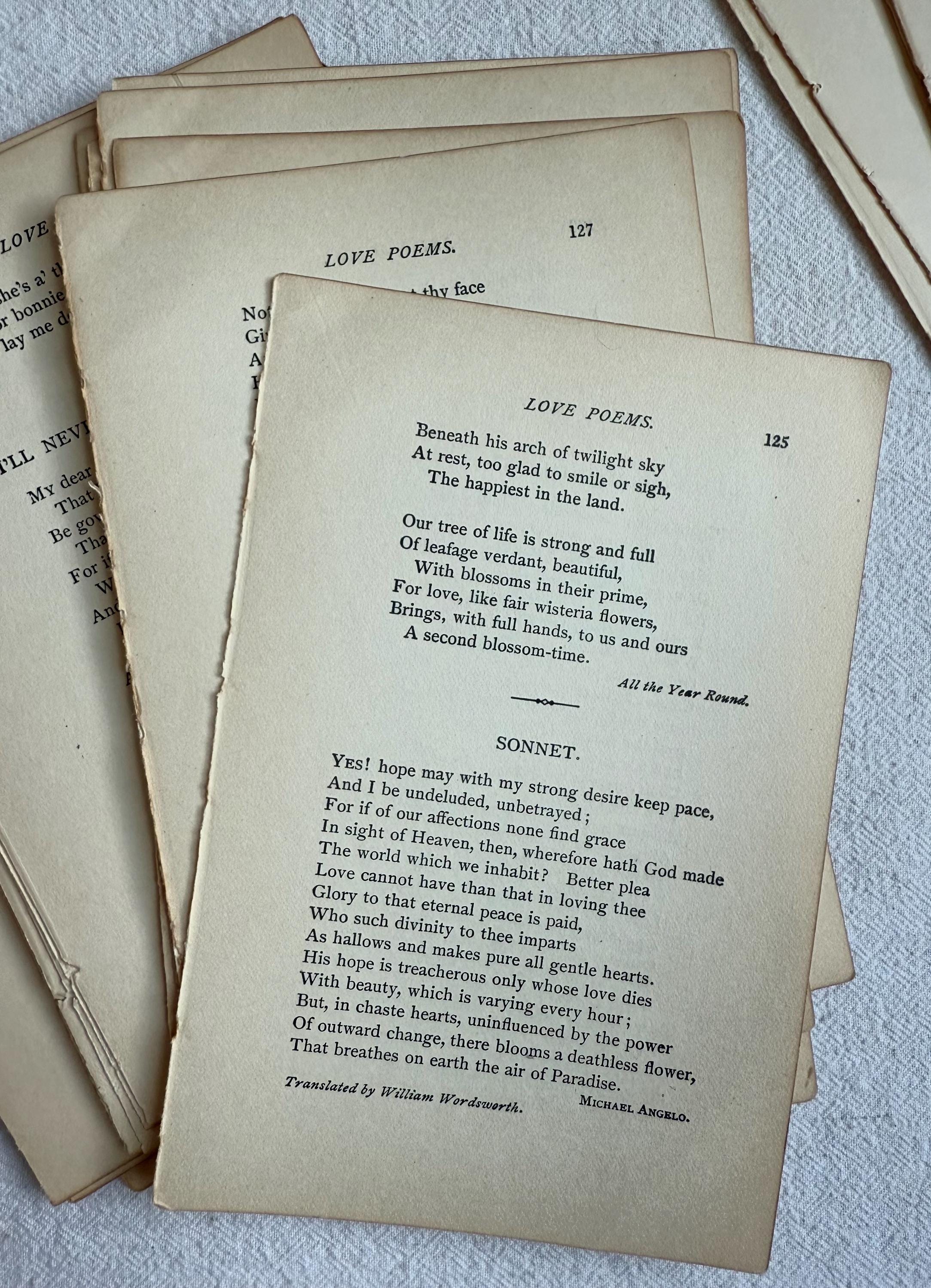 Antique Poetry Pages - Etsy